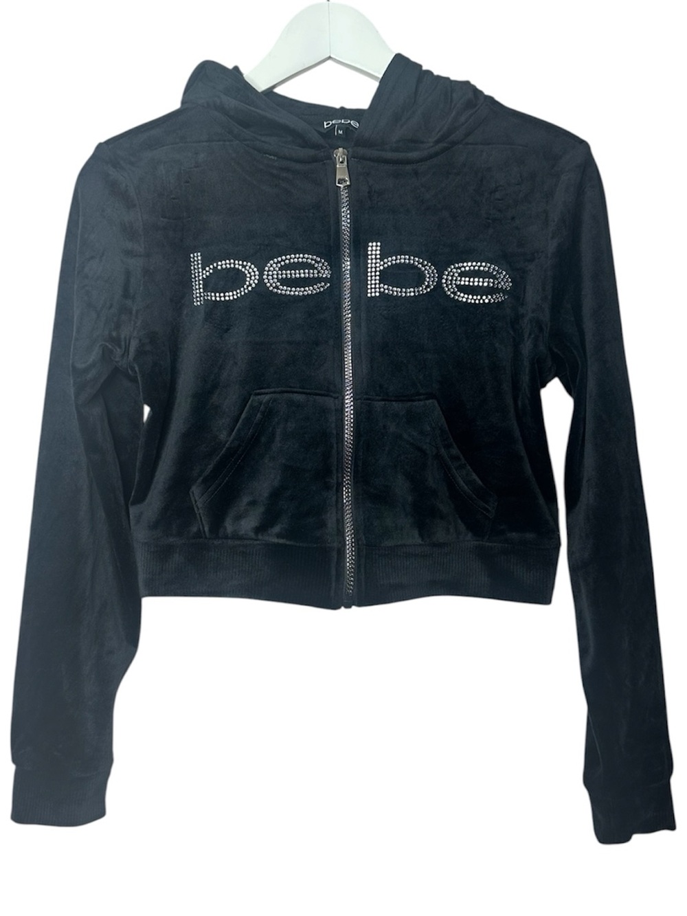 Bebe Plush MicroStone Zip Up Jacket Juniors  Size Medium